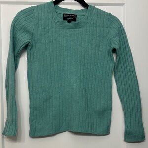 Banana Republic - marino extra fine wool and cashmere, Aqua Ribbed Knit Top